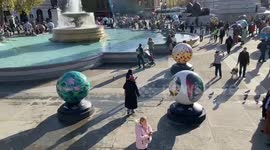 96 globes trace the history of the African slave trade in Trafalgar Square