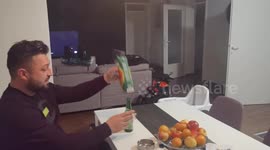 Man hides fact he's drinking beer from his wife with clever hack