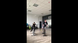 Cycle gymnasts stun with their smooth, synchronized one-pedal combo