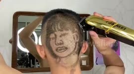 Barber shaves portrait of Lisa from K-pop group Blackpink into his hair