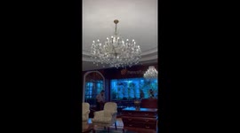 Huge chandelier violently swings during magnitude 5.6 earthquake in Indonesia