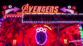Windsor Wonderland Avengers ride enjoyed by children in Alexandra Gardens