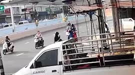 Hot-headed Belgian tourist caught on CCTV punching woman rider in fit of road rage in Thailand