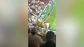 World Cup trophy topples over before opening game in Qatar