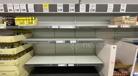 Empty egg shelves in London's supermarkets