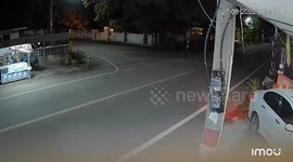 Sleepy driver crashes speeding car into shop then drives away
