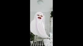 Young boy enjoys Snapchat filter thinking he's a ghost but is really panty liner