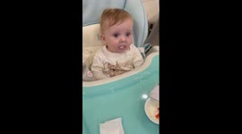 Baby has hilarious reaction when trying cottage cheese for first time