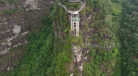 Jinguishan Glass Trestle Bridge in Guilin, China