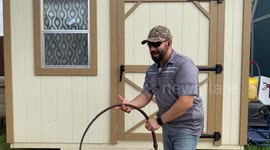 Potato ninja! Man shows amazing accuracy slicing spud into two pieces using bullwhip