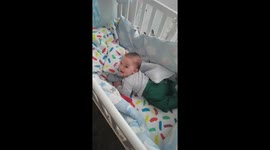 five-month-old baby can't stop gigglin