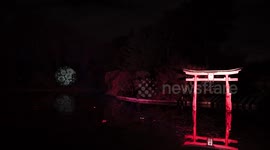 Unveiling of Lightscape installations in Brooklyn Botanical Garden in NY, US