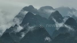 The Karst Mountains Surrounded By Clouds in Chongzuo, China