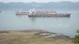 Yangtze River During Dry Season in Yichang, China