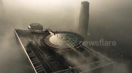 Clouds Surrounds High-rise Buildings in The ASEAN Business District in Nanning, China
