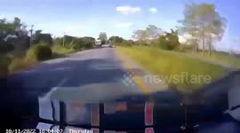 Family survives horror crash after trailer truck crosses into their lane