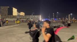 Huge queues as people try to get a metro