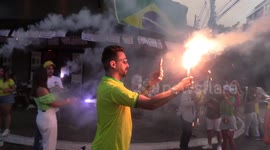 Brazilians fans perform on streets during World Cup in Qatar