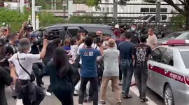 Furious mob attacks 'killer of transgender prostitute' who had DUMBBELL tied to her neck and thrown into canal