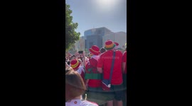 The Wales Fans singing before the game today