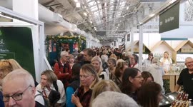 Crowds pack into London's Ideal Home Show Christmas