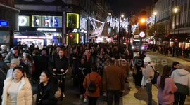 Oxford Street late at night on Black Friday saw the streets packed with shopper's