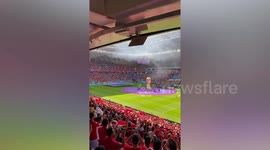 Tunisia fans sing national anthem at World Cup game against Australia