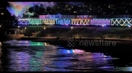 Steam train of lights brings Christmas magic to Devon coast