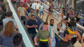 Temperatures and tempers rise as fans make their way to the Lusail Stadium in Doha for their World Cup match.