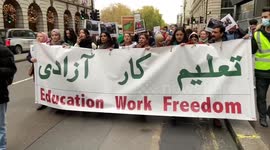 Londoners march in support of women and girls rights in Afghanistan