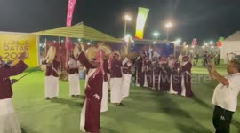 Happy Morocco dans dance at FIFA's Zafaran fan village in Qatar