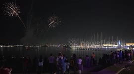 A display of fireworks and drones from the activities on the Doha Corniche, and the presence of a large number of fans in the 2022 World Cup in Qatar