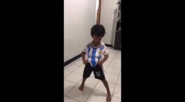 A little boy expresses feelings about his favorite team in the World Cup 2022