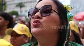 Party atmosphere in Sao Paulo as fans watch Brazil's victory over Switzerland