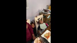 Hilarious! 7-month old knocked out cold after eating turkey leg during Thanksgiving dinner