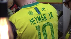 Brazilian fans are in high spirits ahead of the match against Switzerland in Sao Paulo, Brazil