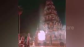 Buddhist temple unscathed when fireworks fly astray during Thai festival