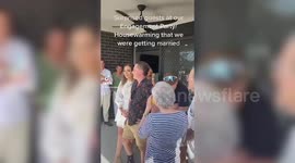 Couple surprise guests at their engagement party by getting married there and then