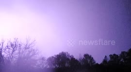 Hellacious lightning strikes Smithville, Mississippi amidst storm