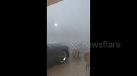 Strong winds blow furniture away in Muscle Shoals, Alabama amid severe storm