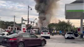Video shows fireworks exploding after vehicle crashes into fireworks store in Florida