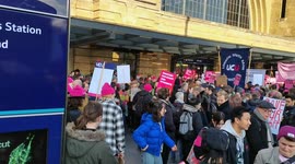 International students join UCU strike, London, UK