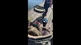 'Oh Sh*t! He fell in' - Boy's fishing trip turns into an impromptu swimming adventure