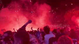 Fiery celebration! Australia fans go wild after advancing in World Cup
