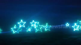 Xmas Stars light up one garden and its a dazzling display for this Christmas festive season