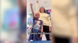 Girl with rare genetic condition entertaining MILLIONS with cute dance routines with her nurses