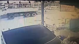 Truck’s wheel comes loose and wrecks a dessert shop’s roof in Thailand