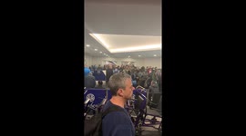 Extremely long queues at Heathrow Airport, London