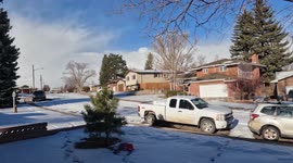 Snow squall and strong winds slam Cheyenne, Wyoming seen in time-lapse