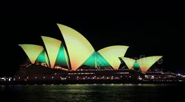Sydney Opera House lights up for Socceroos ahead of World Cup match against Argentina